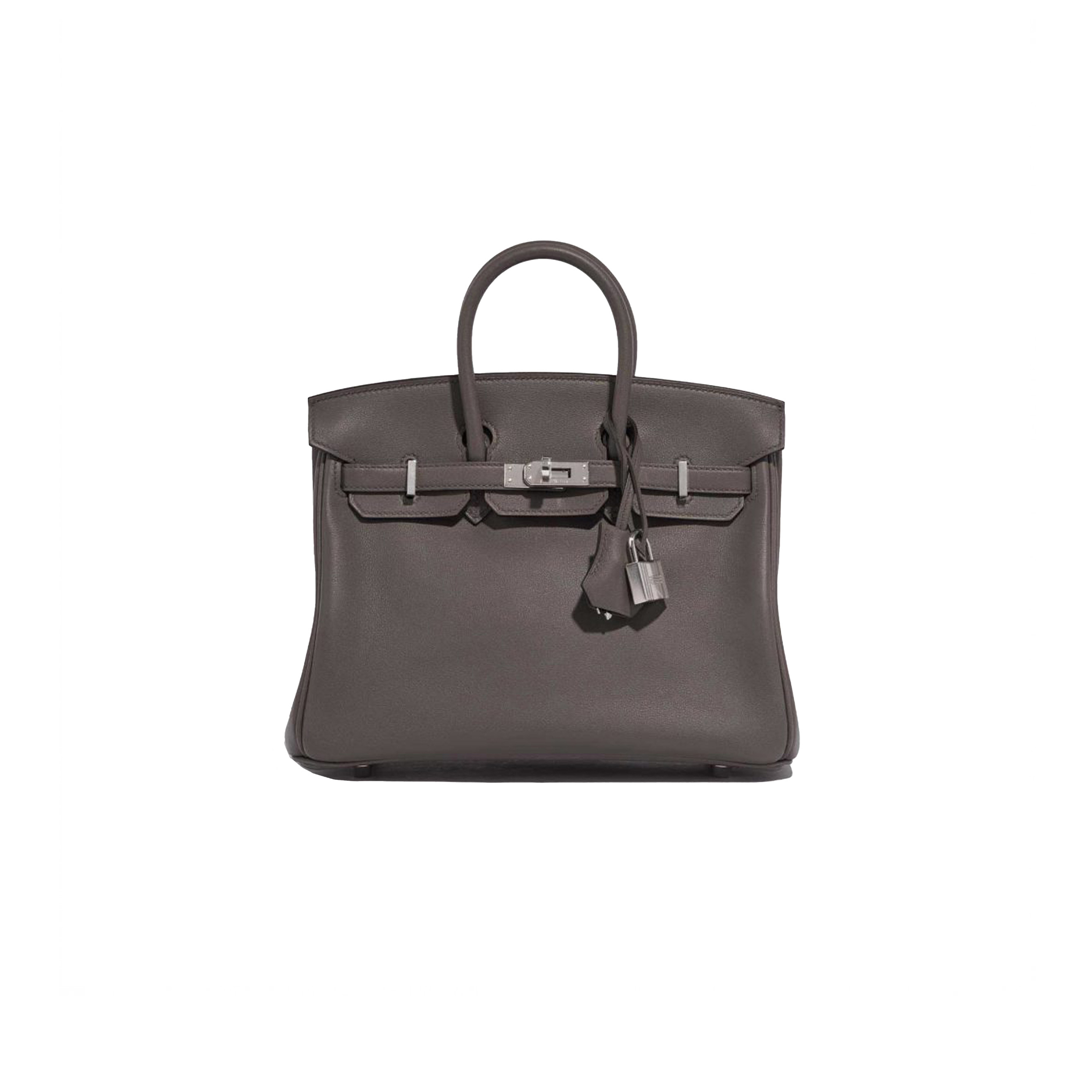 HERMES MASTER BIRKIN 25 SWIFT LEATHER PEWTER GREY SILVER BUCKLE BAG H049362CK10 (25*20*13cm)